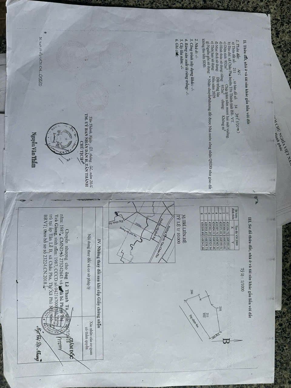 Lên lô 1000m2 có sẵn 100m2 thổ cư Châu Pha, Tp HCM